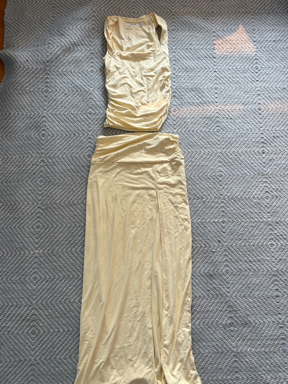 Glassons Cream Sleeveless Maxi Dress with Ruched Bodice